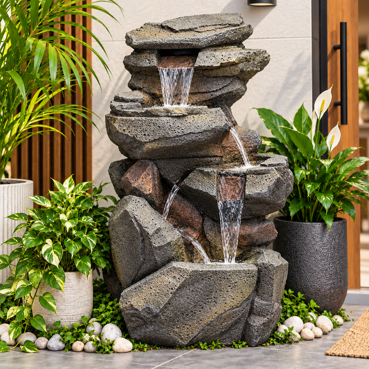Rock Waterfall Fountain – Big Size | Indoor & Covered Outdoor Décor