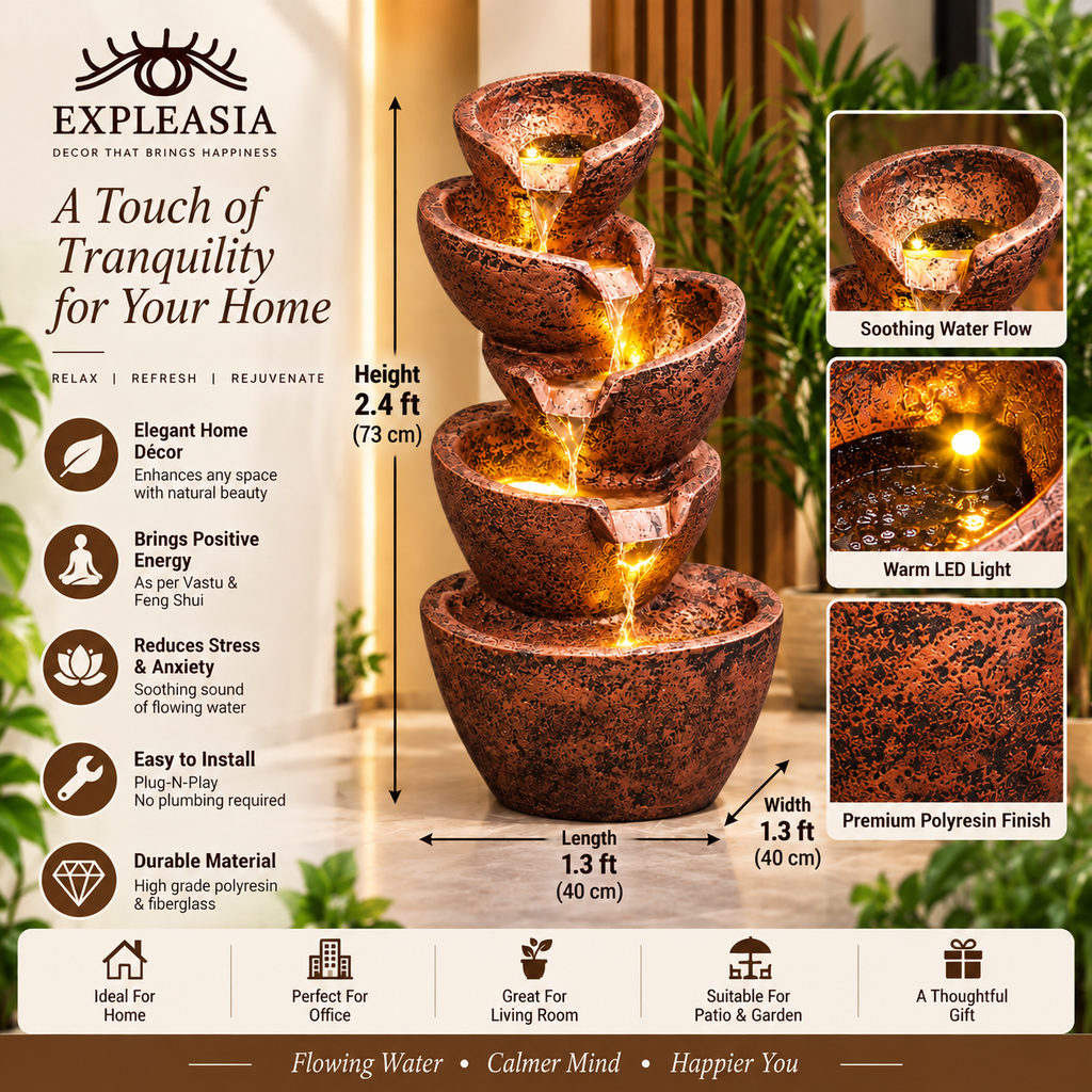 EXPLEASIA 5-tier Stacked Pot Water Fountain – product image 35