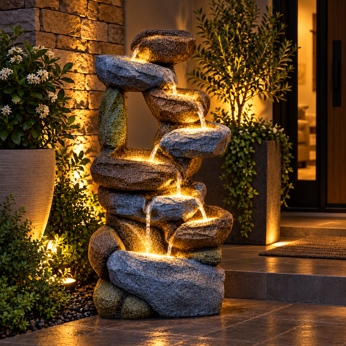 Resting Rock Water Fountain for Home | Indoor & Covered Outdoor