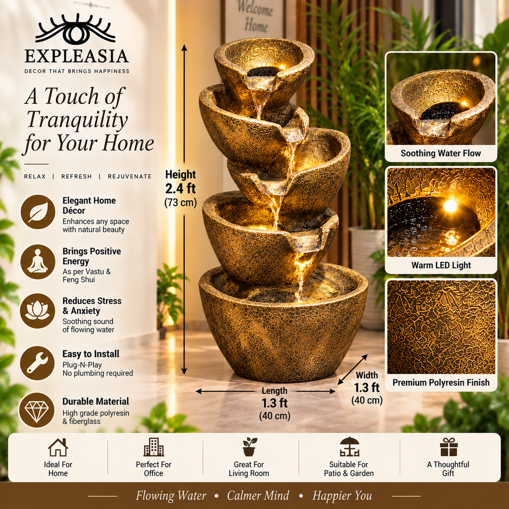 EXPLEASIA 5-tier Stacked Pot Water Fountain – product image 40