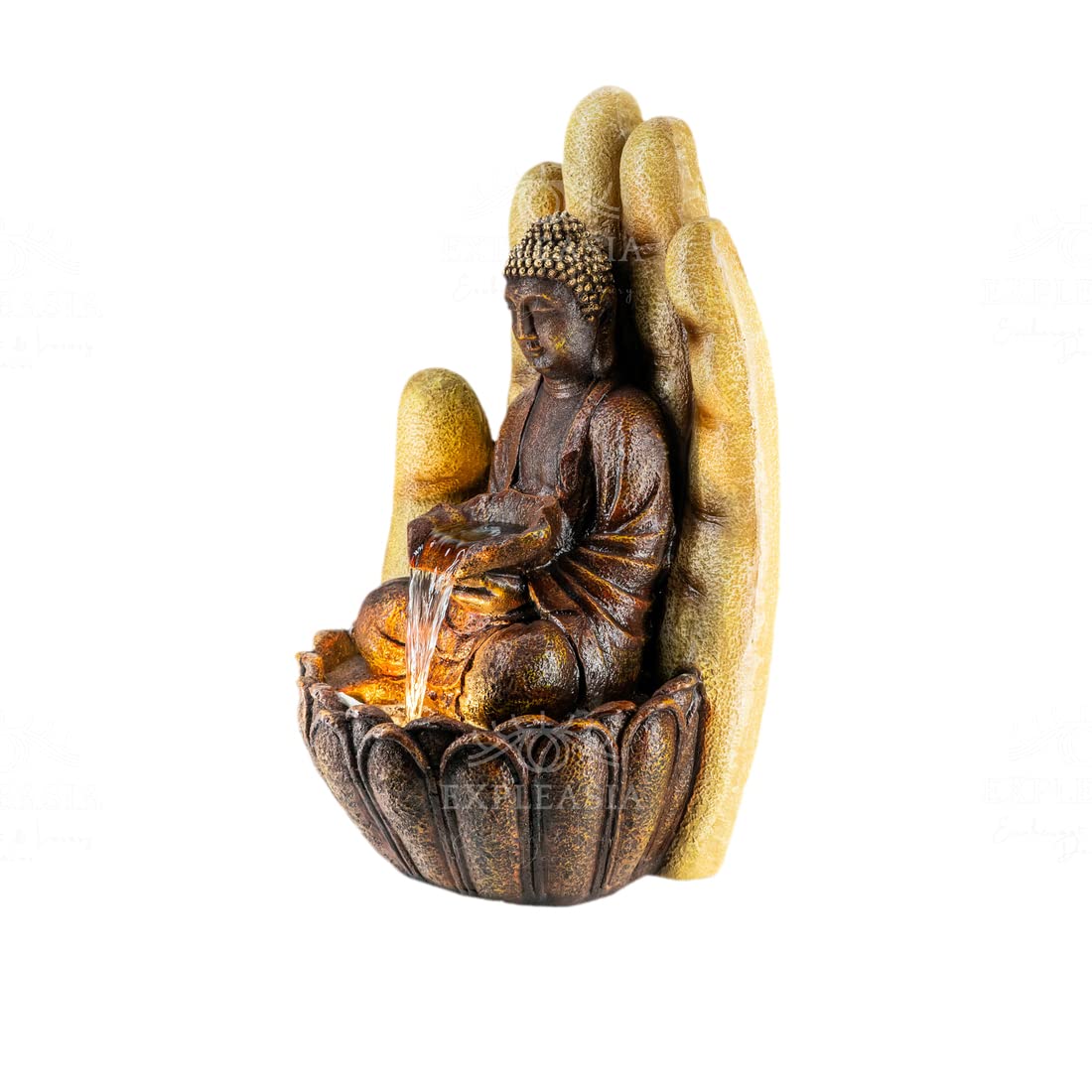 Embossed Palm Buddha Water Fountain for Home, Indoor Water Fountain Big Size, Fountain for Home vastu, Buddha Fountain 3 feet