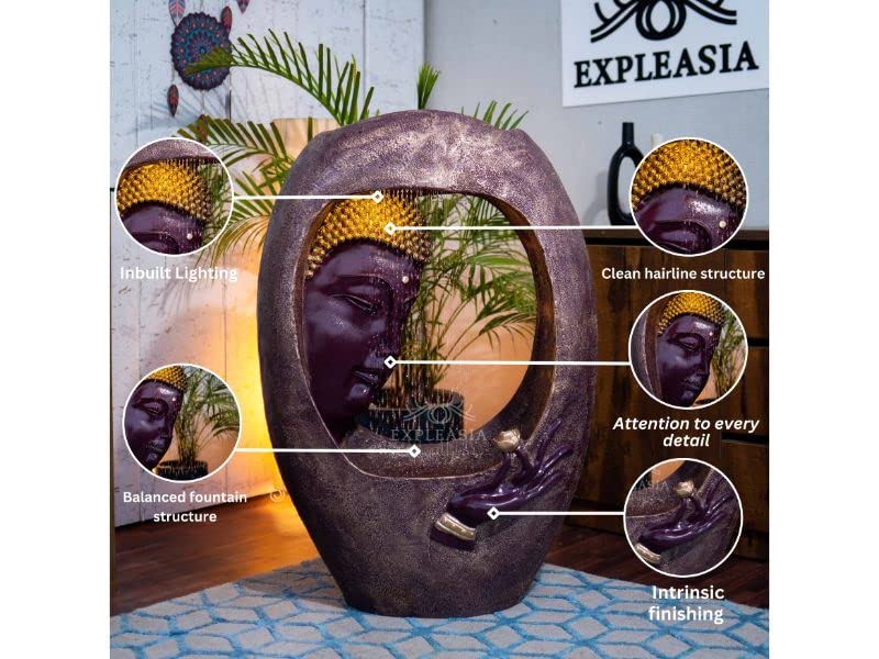 Buddha face Shower Water Fountain for Home, for Garden, Office, Commercial Spaces Indoor Fountain Big Size, Water Fountain for Home vastu, Buddha Fountain 3 feet