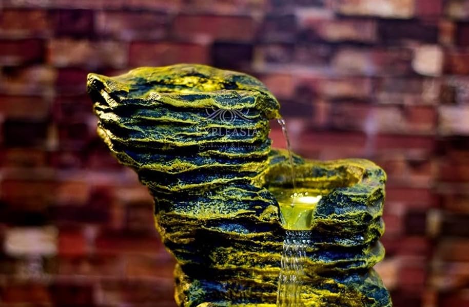 3 Stream Rock Cavern Water Fountain for Home, Water Fountain for Garden, Water Fountain for Living Room, Water Fountain for Home vastu, Fountain for Home décor Waterfall