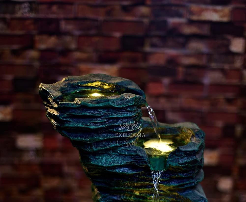 3 Stream Rock Cavern Water Fountain for Home, Water Fountain for Garden, Water Fountain for Living Room, Water Fountain for Home vastu, Fountain for Home décor Waterfall