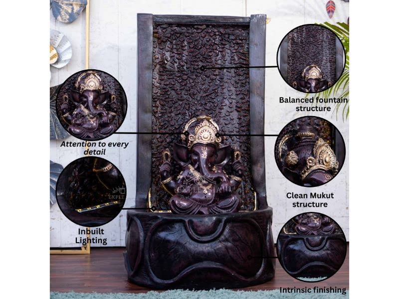 Slate Ganesha Water Fountain For Home, 3 Feet, Ganesha Water Fountain For Home, Big Size, Fountain Indoor Home Décor
