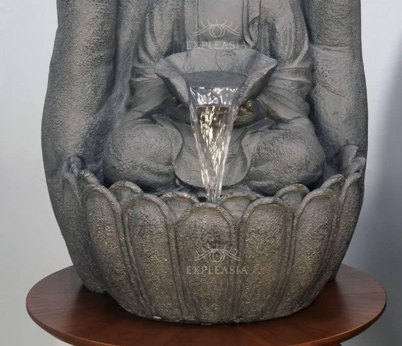Embossed Palm Buddha Water Fountain for Home, Indoor Water Fountain Big Size, Fountain for Home vastu, Buddha Fountain 3 feet