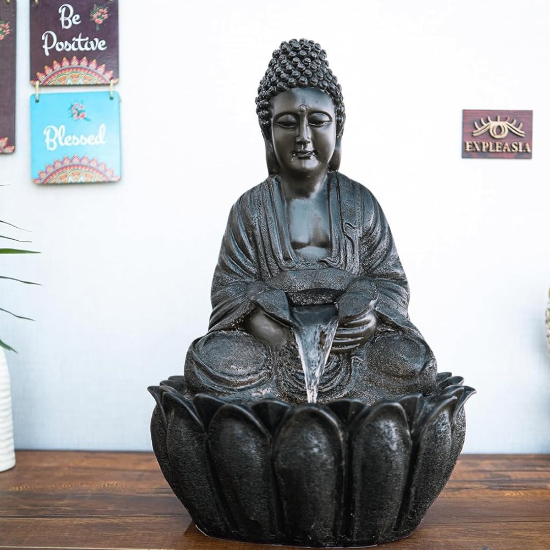 2ft Lotus Buddha Water Fountain for Home, Office, Buddha Water Fountain for Home, Buddha Water Fountain Indoor Home décor, Buddha Fountain Small
