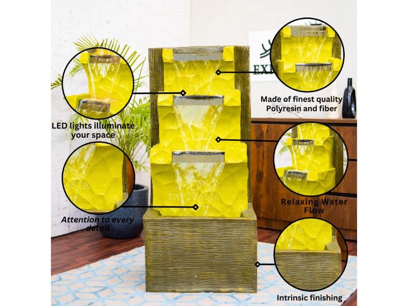 Wall Back Water Resin Fountain for Indoor and Outdoor, Large Water Fountain, Water Fountain for Garden, Home Decor Water Fountain