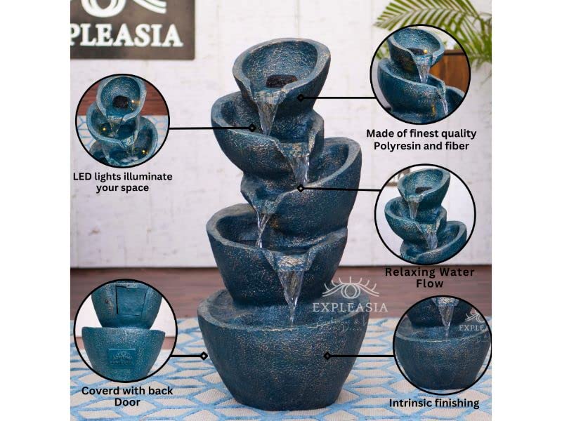 Stacked Pot Water Fountain for Home, Water Fountain for Garden, Water Fountain for Living Room, Water Fountain for Home vastu, Fountain, Fountain for Home décor Waterfall