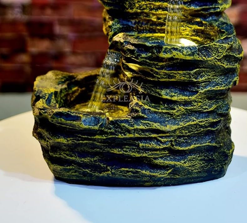 3 Stream Rock Cavern Water Fountain for Home, Water Fountain for Garden, Water Fountain for Living Room, Water Fountain for Home vastu, Fountain for Home décor Waterfall