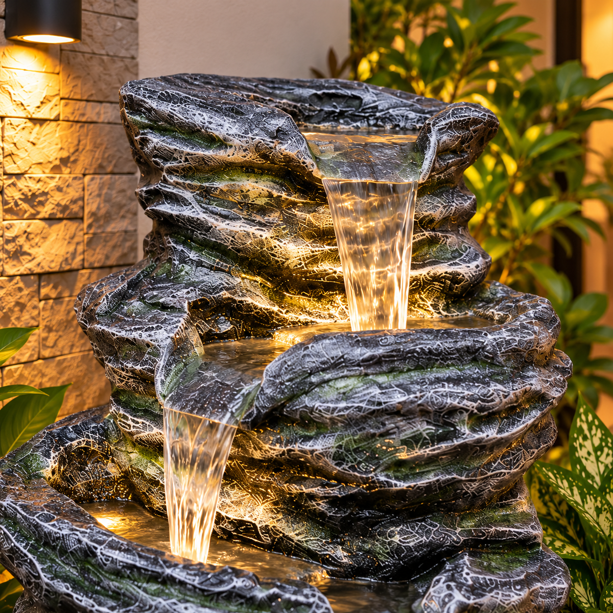 5 Tier Rock Water Fountain – Big Size | For Garden & Home Vastu