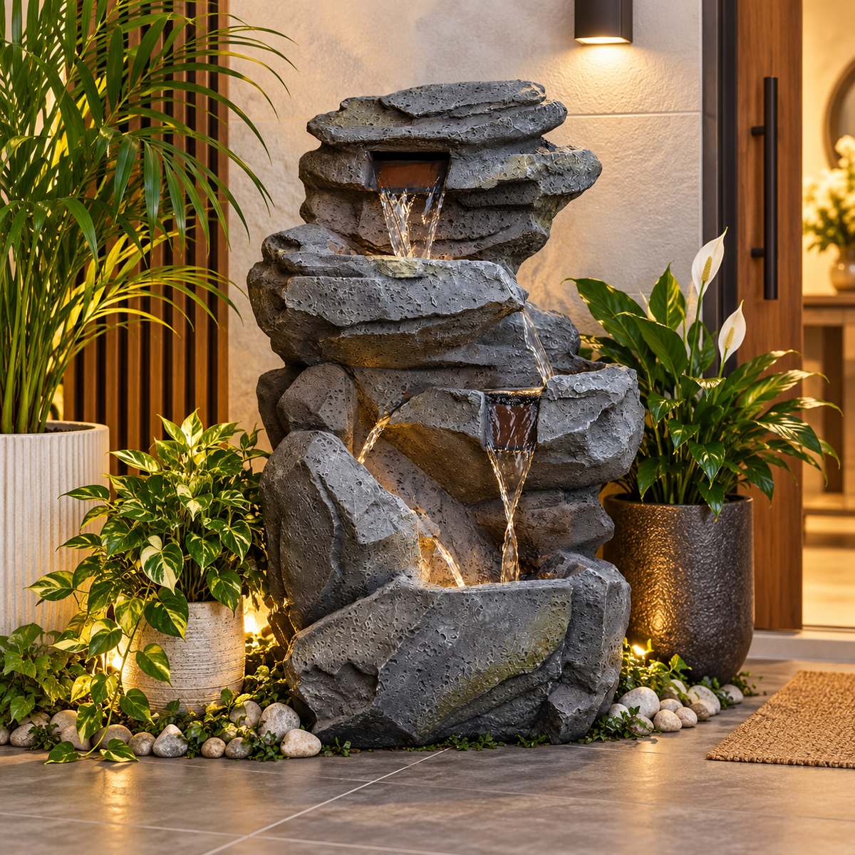 Rock Waterfall Fountain – Big Size | Indoor & Covered Outdoor Décor