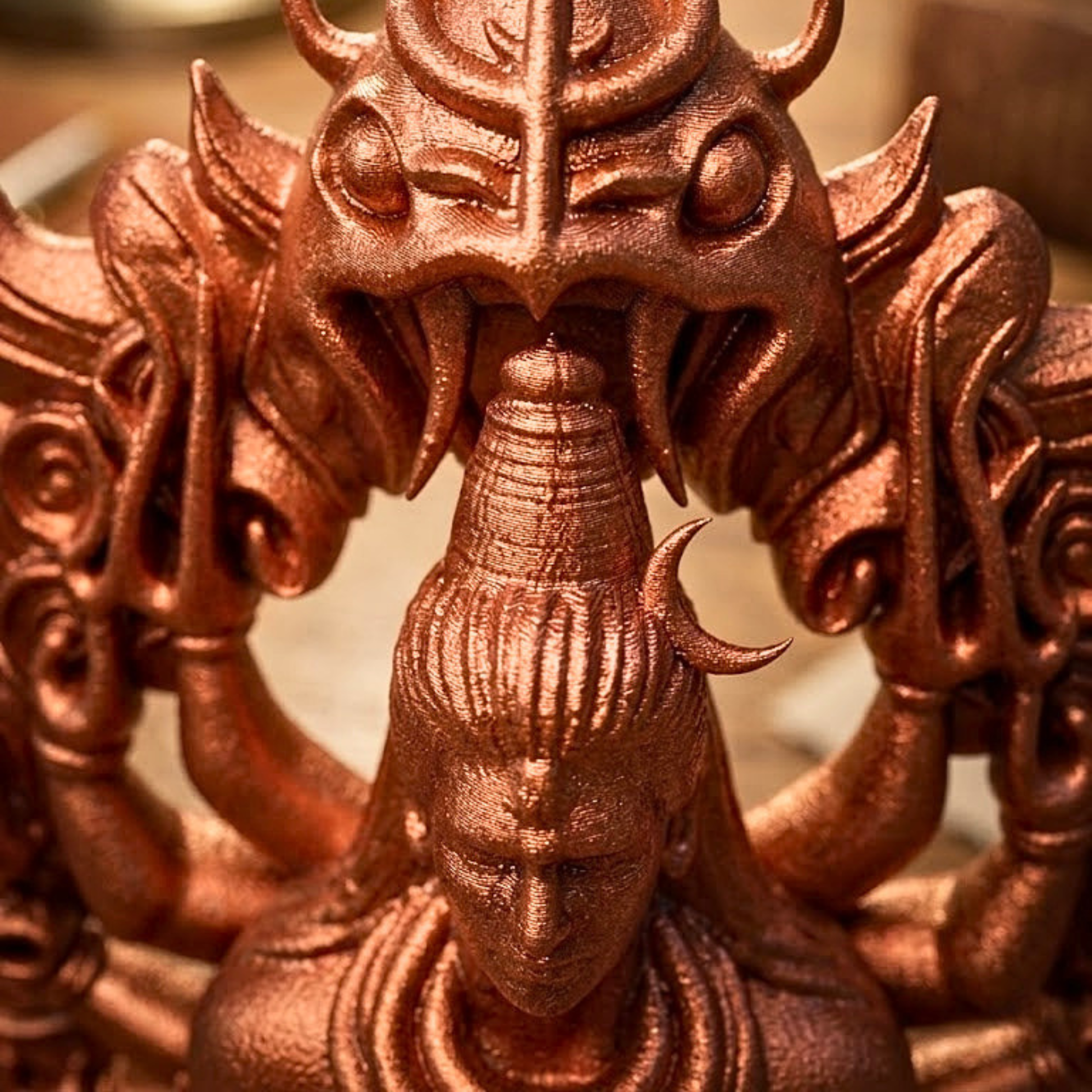 3D Printed Shiva Idol – Copper Colour – Car Dashboard & Puja Ghar