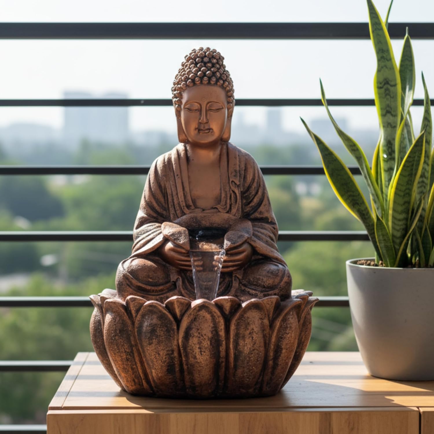 2ft Lotus Buddha Water Fountain for Home, Office, Buddha Water Fountain for Home, Buddha Water Fountain Indoor Home décor, Buddha Fountain Small