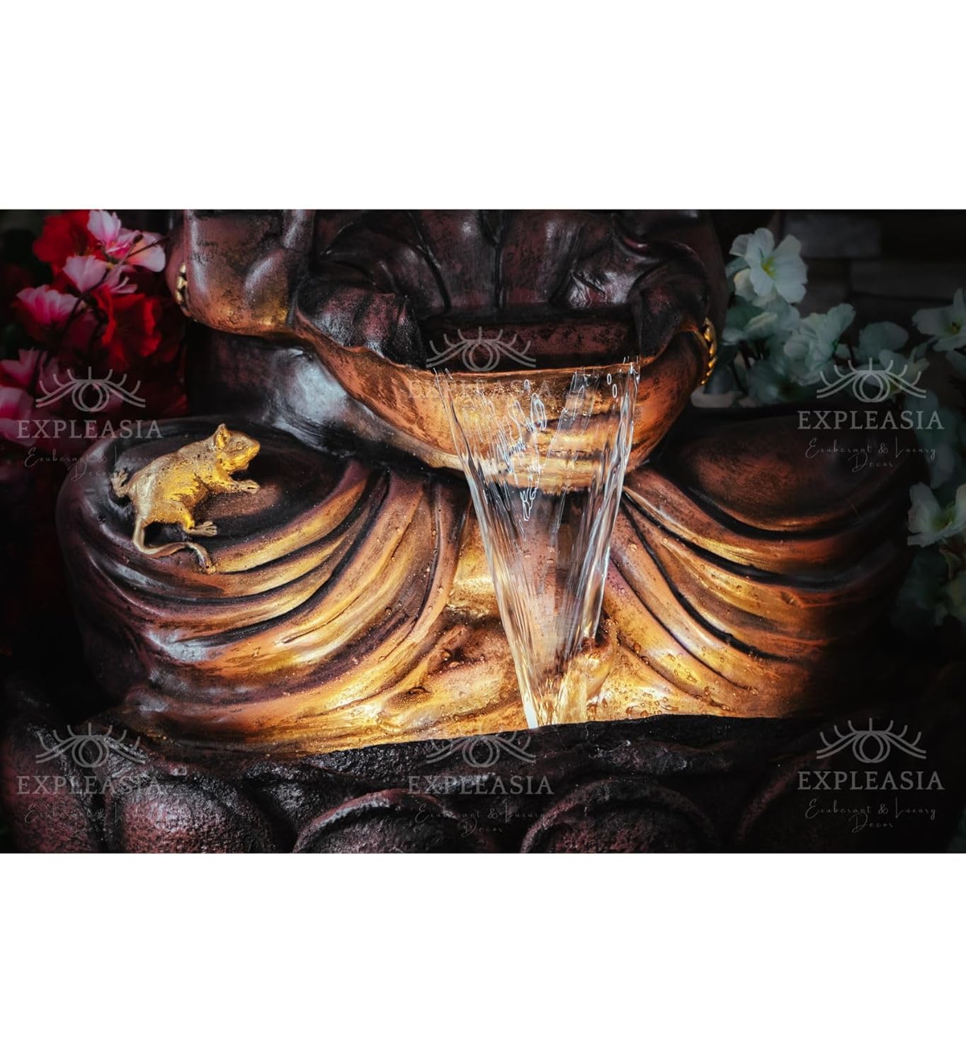 3 Feet Lotus Ganesha Water Fountain for Home, Living Room, Garden, Offices, Big Size Fountain