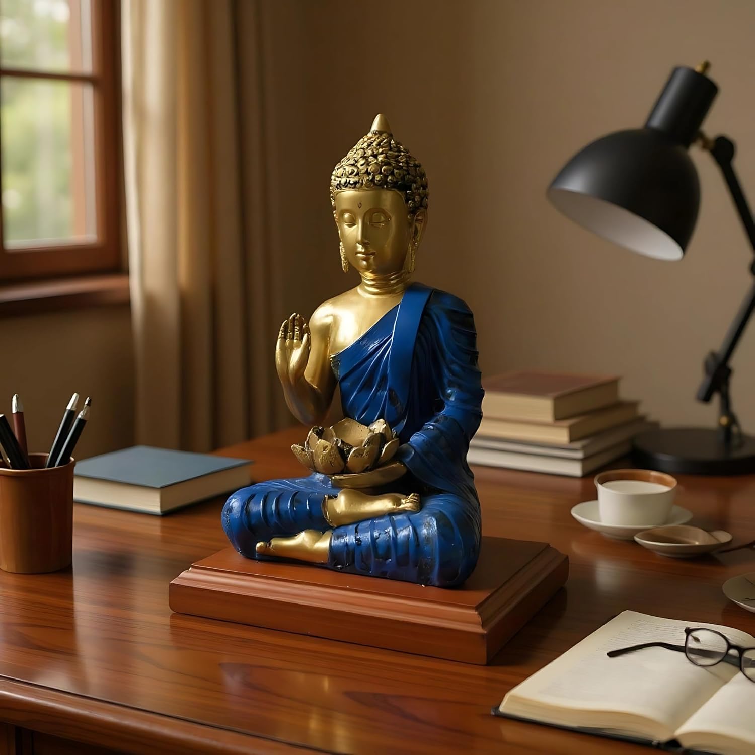 T Light Buddha With Base Showpiece, Statue for Home Decor, Buddha showpiece | Buddha | Buddha for Home Decor | Interior Design | Showpiece for Home, Office