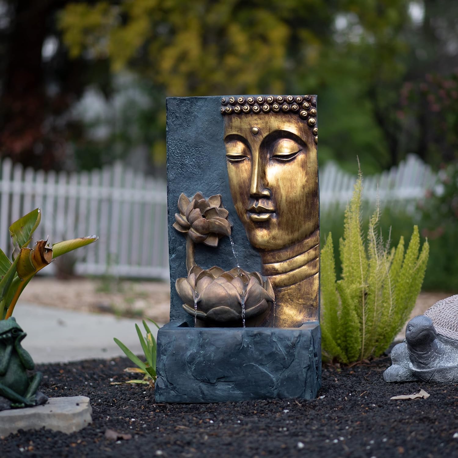 Buddha Face Wall Water Fountain, Buddha Fountain 3 feet, Indoor Water Fountain Big Size, Water Fountain for Garden, Water Fountain for Home vastu, Waterfall Fountain