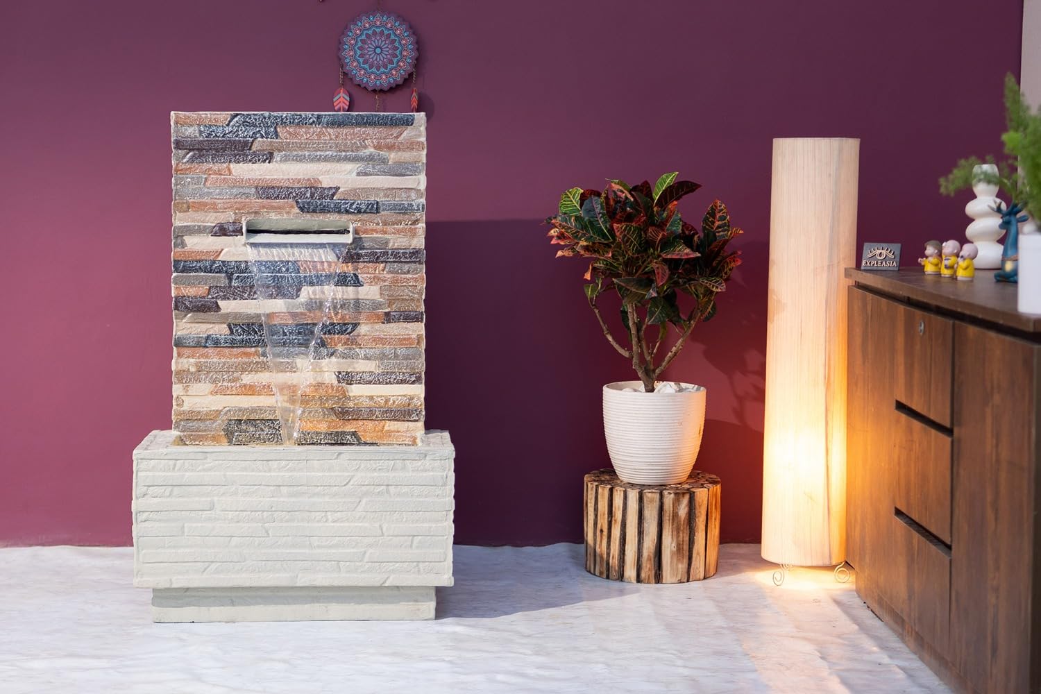 3 Feet Slate Water Fall Water Fountain, Water Fountain for Garden, Water Fountain for Home vastu, Indoor Fountain for Home décor Waterfall, Water Fountain for Home Big Size