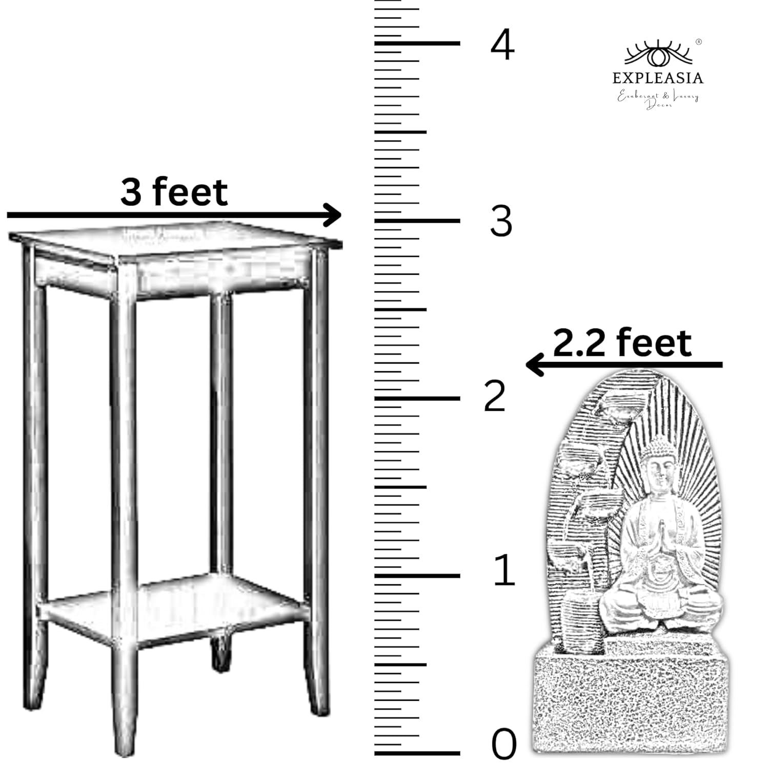 5 Tier Sitting Buddha Water Fountain, Indoor Fountain Big Size, Water Fountain for Home vastu, Waterfall Fountain Indoor Home décor, Buddha Idol