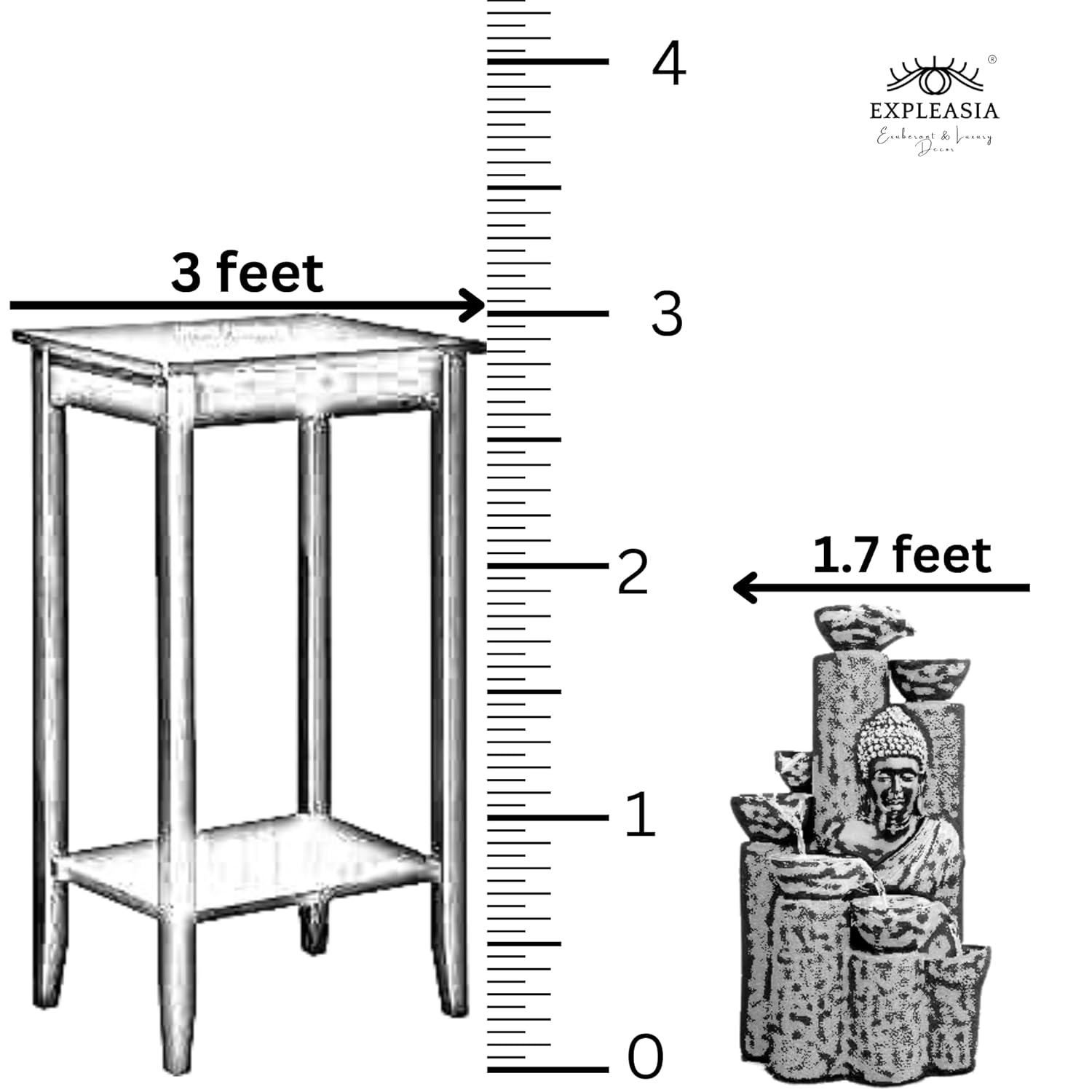 Bamboo Buddha Water Fountain for Home, Indoor Water Fountain,  Water Fountain for Garden, Water Fountain for Home vastu