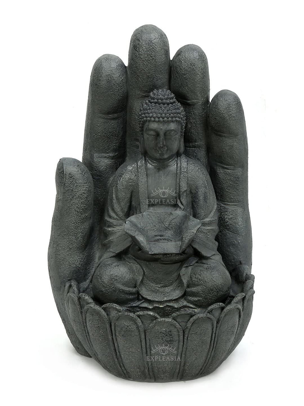 Embossed Palm Buddha Water Fountain for Home, Indoor Water Fountain Big Size, Fountain for Home vastu, Buddha Fountain 3 feet