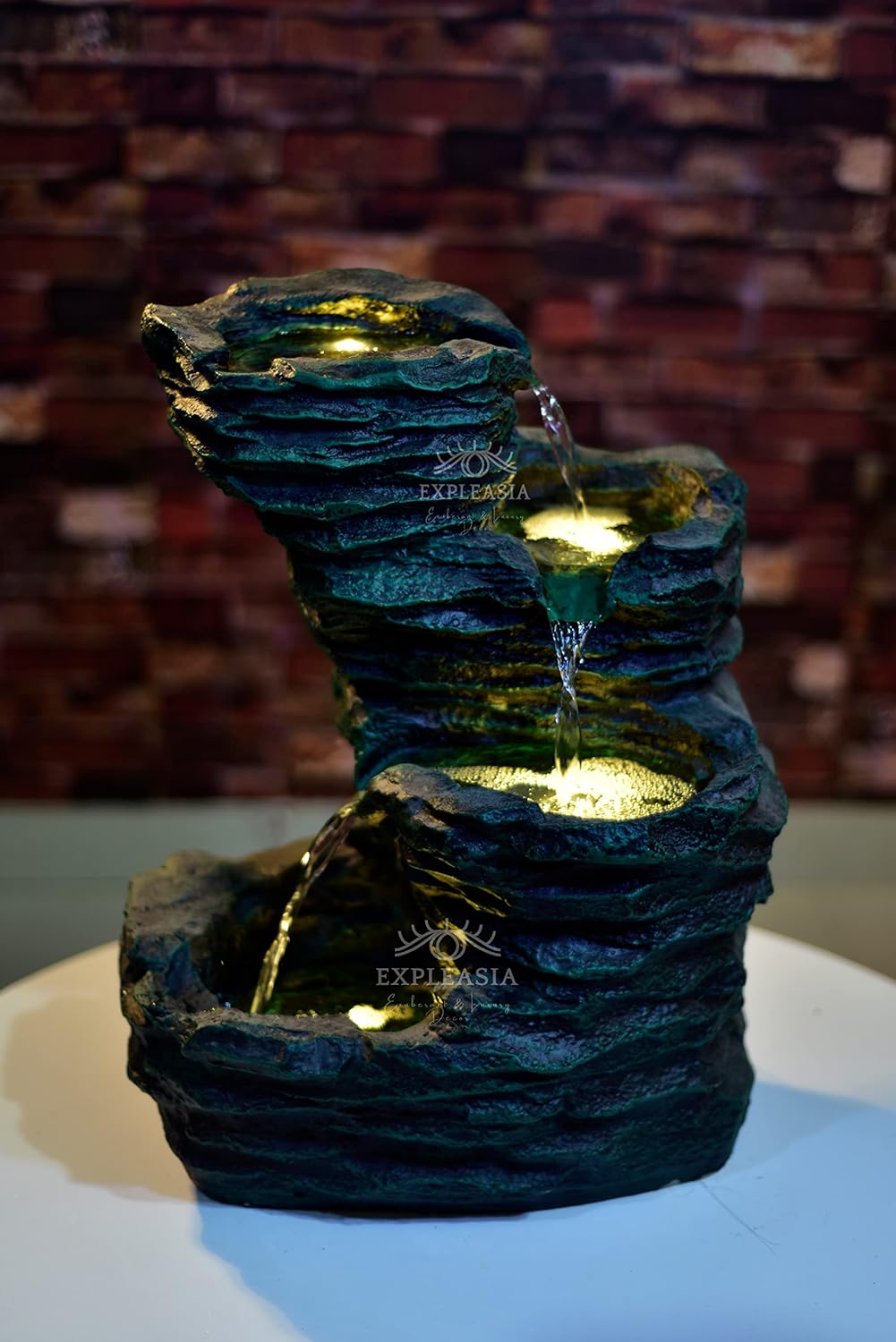 3 Stream Rock Cavern Water Fountain for Home, Water Fountain for Garden, Water Fountain for Living Room, Water Fountain for Home vastu, Fountain for Home décor Waterfall