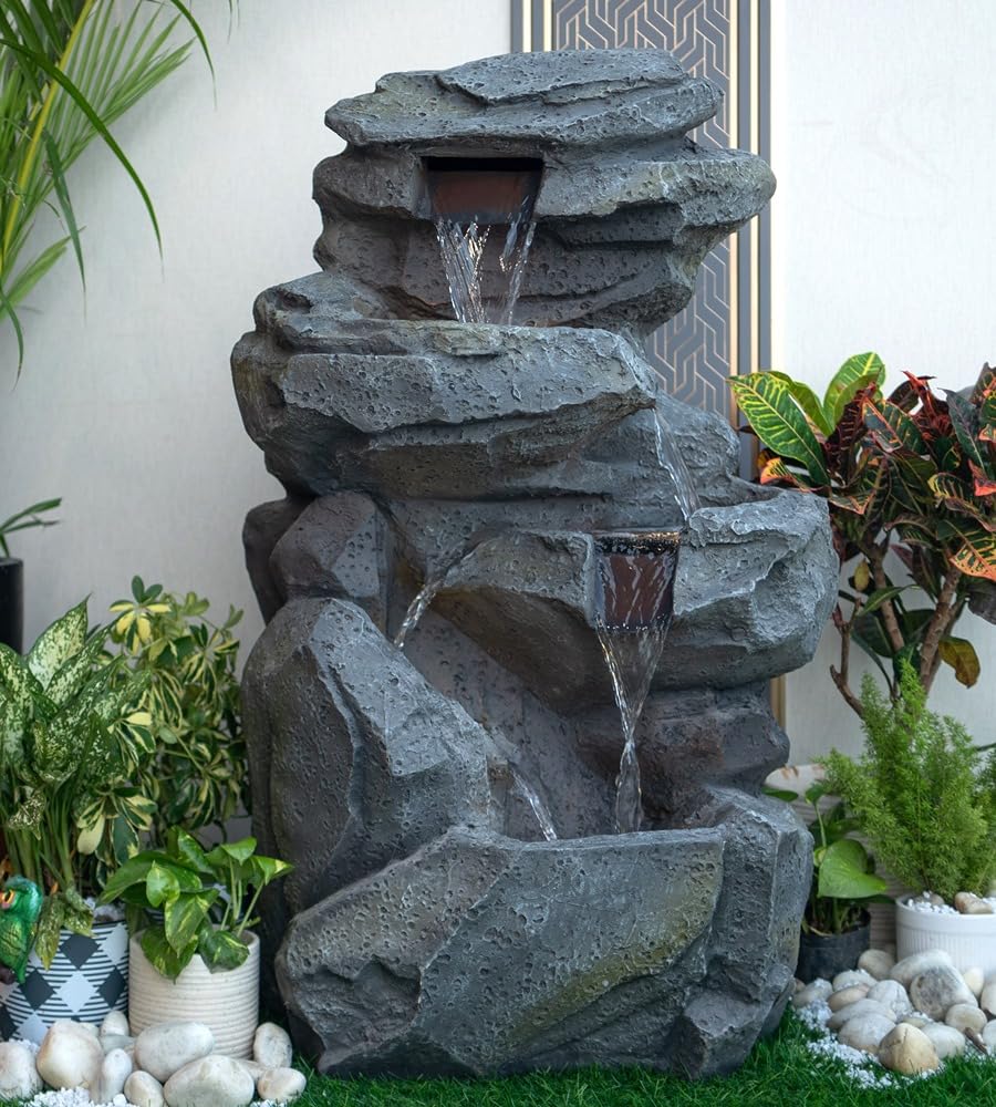 Rock Waterfall Water Fountain for Home, Water Fountain for Garden, Fountain for Home décor Waterfall, Outdoor Fountain, Waterfall Fountain