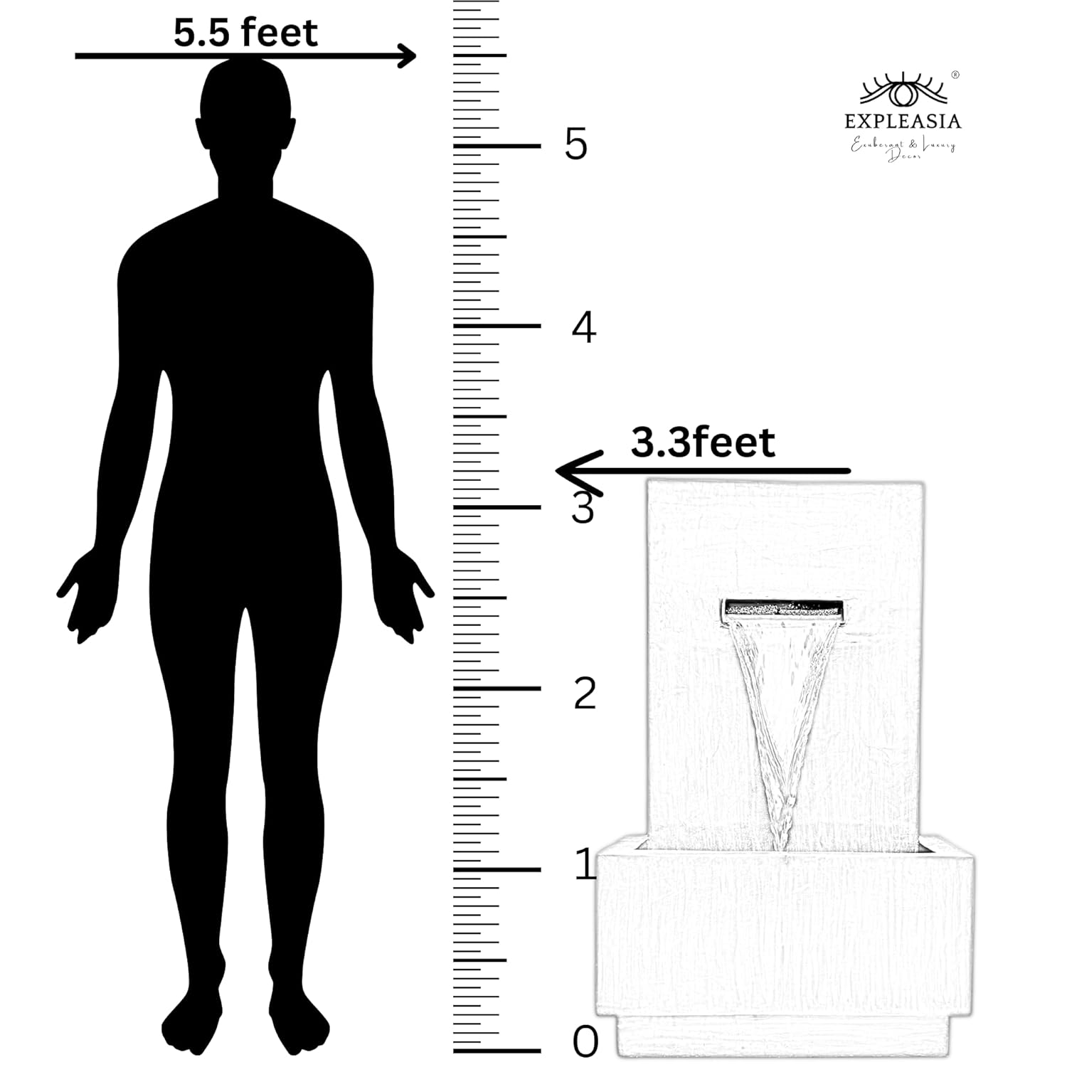 3 Feet Slate Water Fall Water Fountain, Water Fountain for Garden, Water Fountain for Home vastu, Indoor Fountain for Home décor Waterfall, Water Fountain for Home Big Size