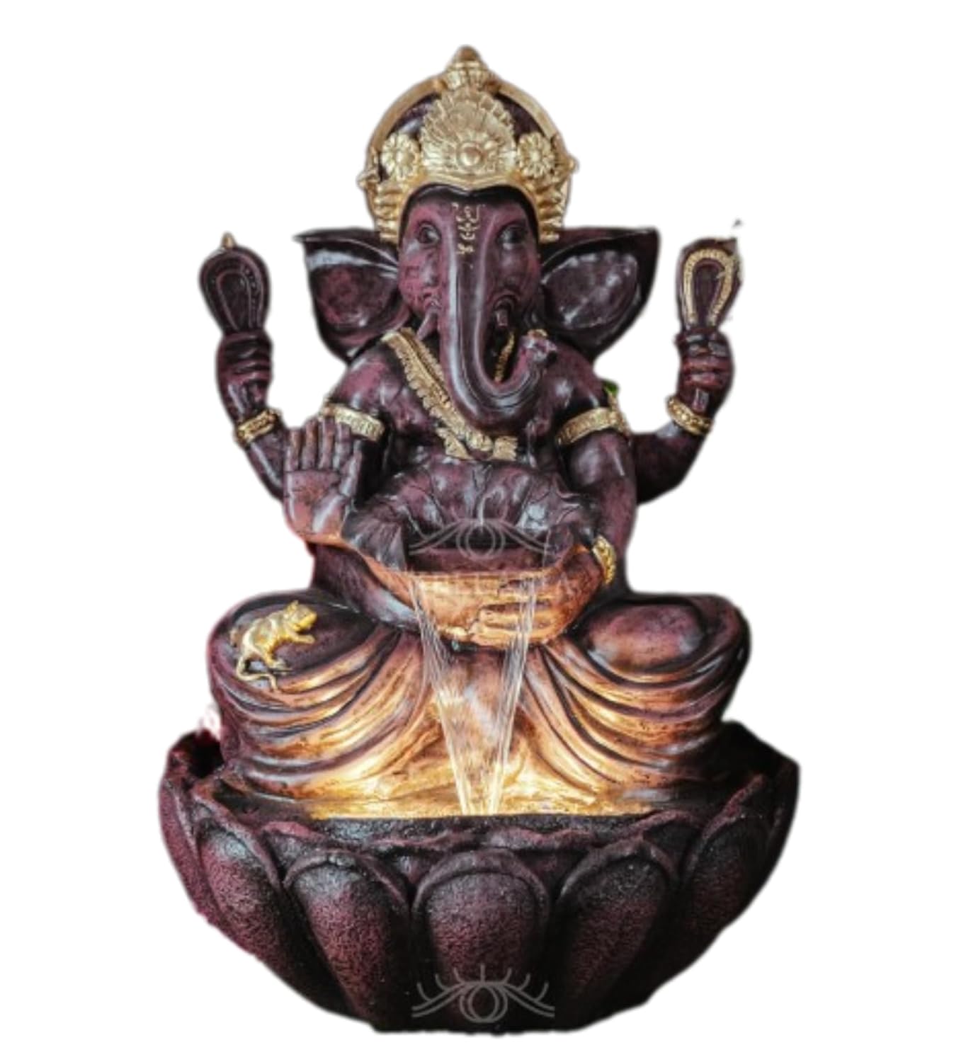 3 Feet Lotus Ganesha Water Fountain for Home, Living Room, Garden, Offices, Big Size Fountain