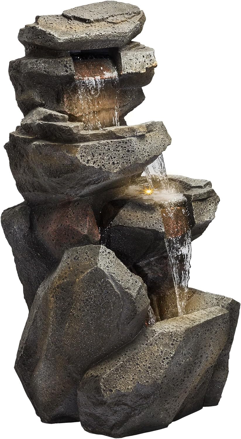 Rock Waterfall Water Fountain for Home, Water Fountain for Garden, Fountain for Home décor Waterfall, Outdoor Fountain, Waterfall Fountain