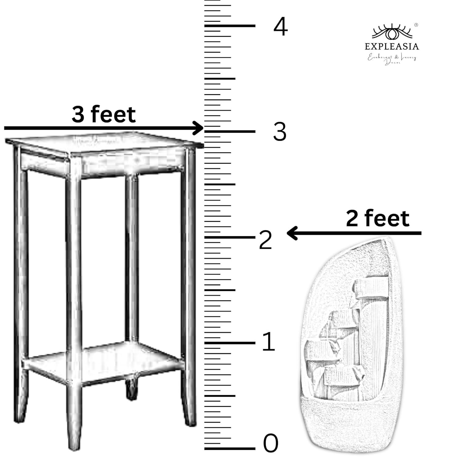 Modern Bowl Water Fountain with Bamboo Finish, Indoor Water Fountain For Home,Vastu,Fountain For Home Décor Waterfall,Indoor Water Fountain For Home Décor