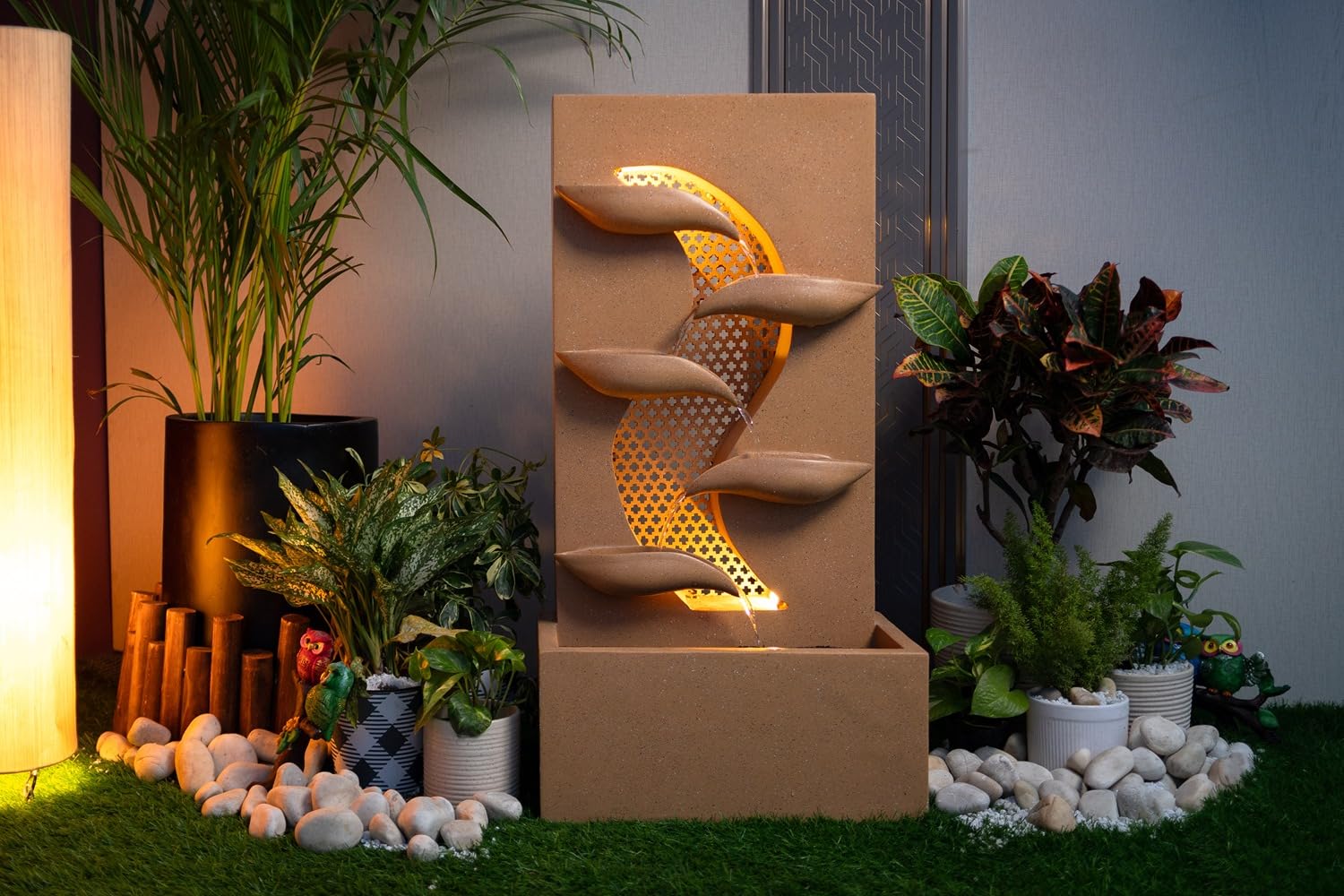 Contemporary Leaf Indoor Water Fountain, Water Fountain for Home, Water Fountain for Home and Office