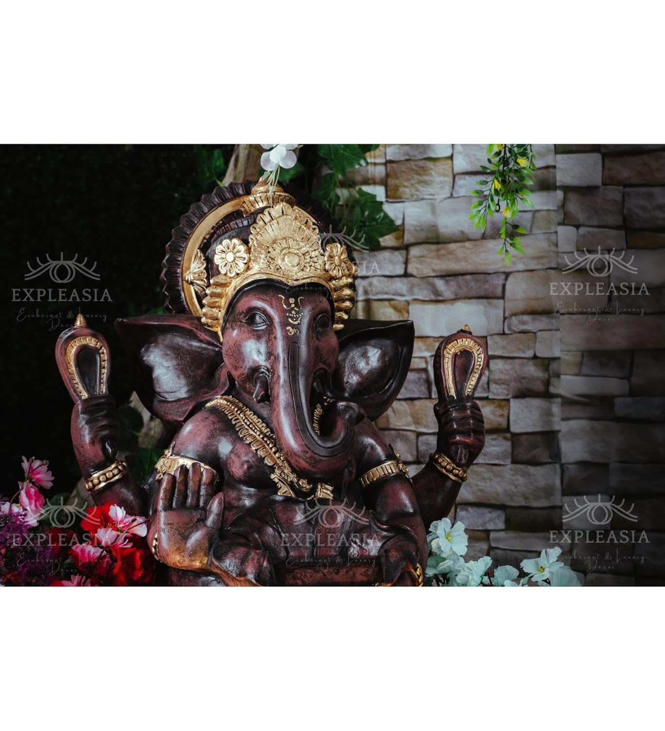 3 Feet Lotus Ganesha Water Fountain for Home, Living Room, Garden, Offices, Big Size Fountain