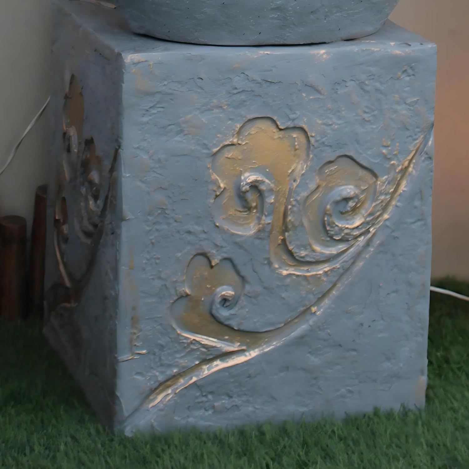 Buddha Face Shower with Stand Water Fountain for Home, Indoor Water Fountain Big Size, Water Fountain, Water Fountain for Garden, Water Fountain for Home vastu (Light Grey)