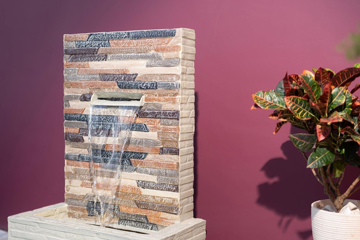 3 Feet Slate Water Fall Water Fountain, Water Fountain for Garden, Water Fountain for Home vastu, Indoor Fountain for Home décor Waterfall, Water Fountain for Home Big Size