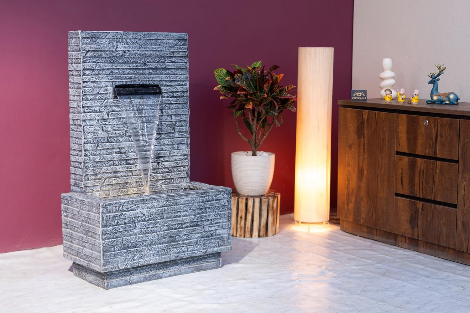 3 Feet Slate Water Fall Water Fountain, Water Fountain for Garden, Water Fountain for Home vastu, Indoor Fountain for Home décor Waterfall, Water Fountain for Home Big Size
