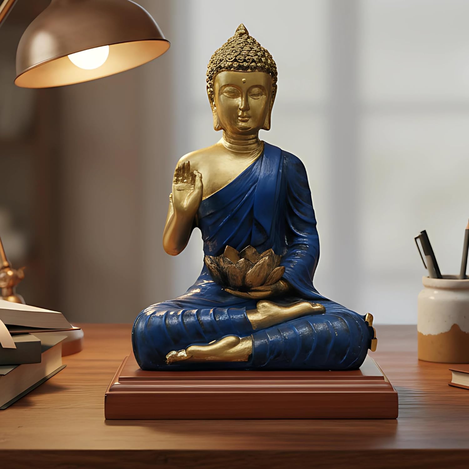 T Light Buddha With Base Showpiece, Statue for Home Decor, Buddha showpiece | Buddha | Buddha for Home Decor | Interior Design | Showpiece for Home, Office
