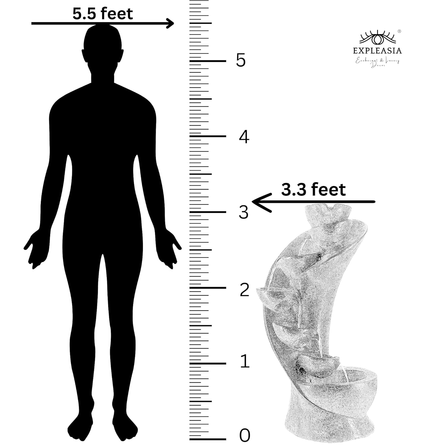 7 Stacked Chalice Water Fountain for Home, Water Fountain for Garden, Water Fountain for Living Room, Water Fountain for Home vastu, Fountain, Fountain for Home décor Waterfall