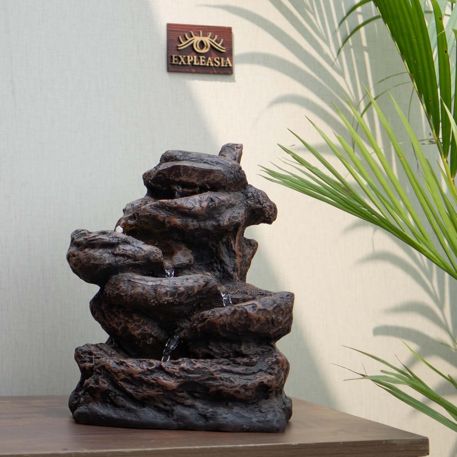 5 Tiered Mini Rock Water Fall Water Fountain for Home Decor, Water Fountain for Living Room, Water Fountain for Home vastu, Fountain, Fountain for Home décor Waterfall