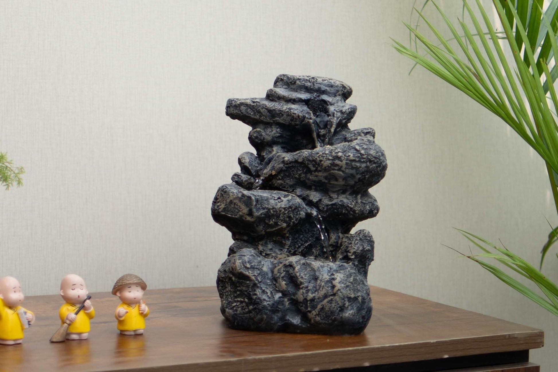 3Tier Mini Rock Stone Table top Water Fountain for Home Decoration, Fountain for Home with Led Lights. Water Fountain for Home Decor, Table top Fountain
