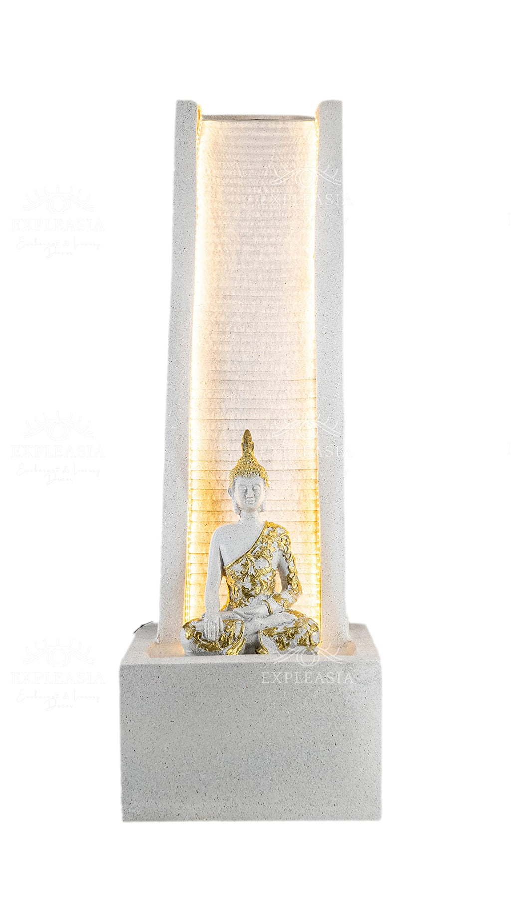 Curve Slate Buddha Water Fountain for Home, Office, Garden | Housewarming Item |Water Fountain Indoor Home Decor