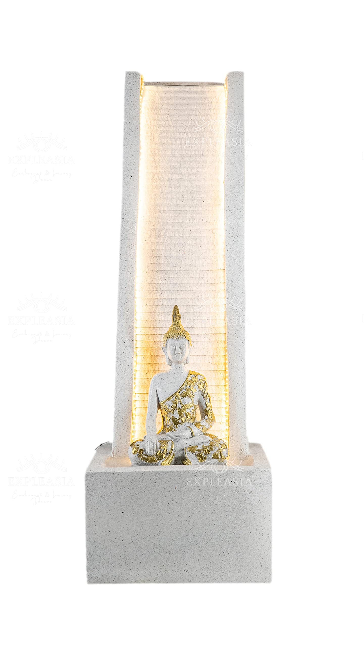 Curve Slate Buddha Water Fountain for Home, Office, Garden | Housewarming Item |Water Fountain Indoor Home Decor