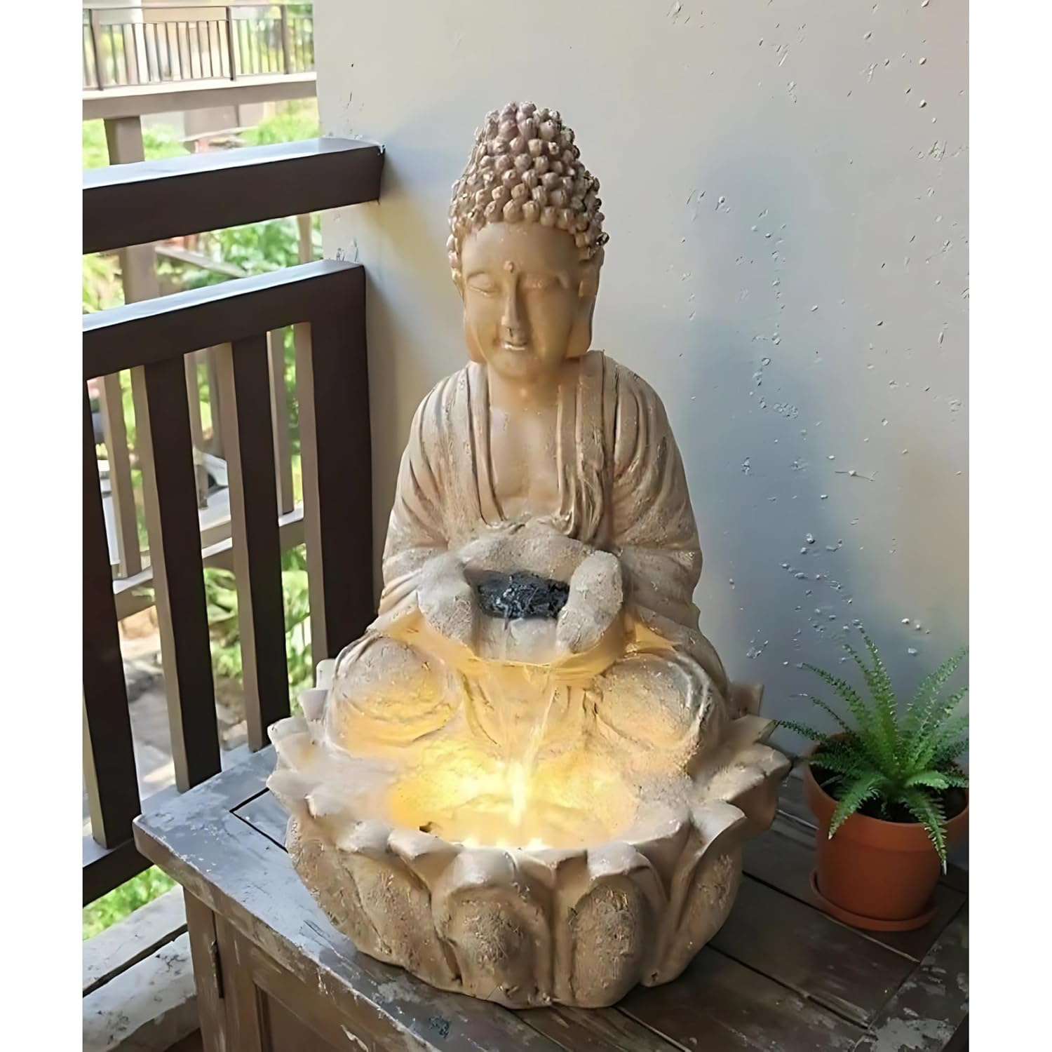 2ft Lotus Buddha Water Fountain for Home, Office, Buddha Water Fountain for Home, Buddha Water Fountain Indoor Home décor, Buddha Fountain Small