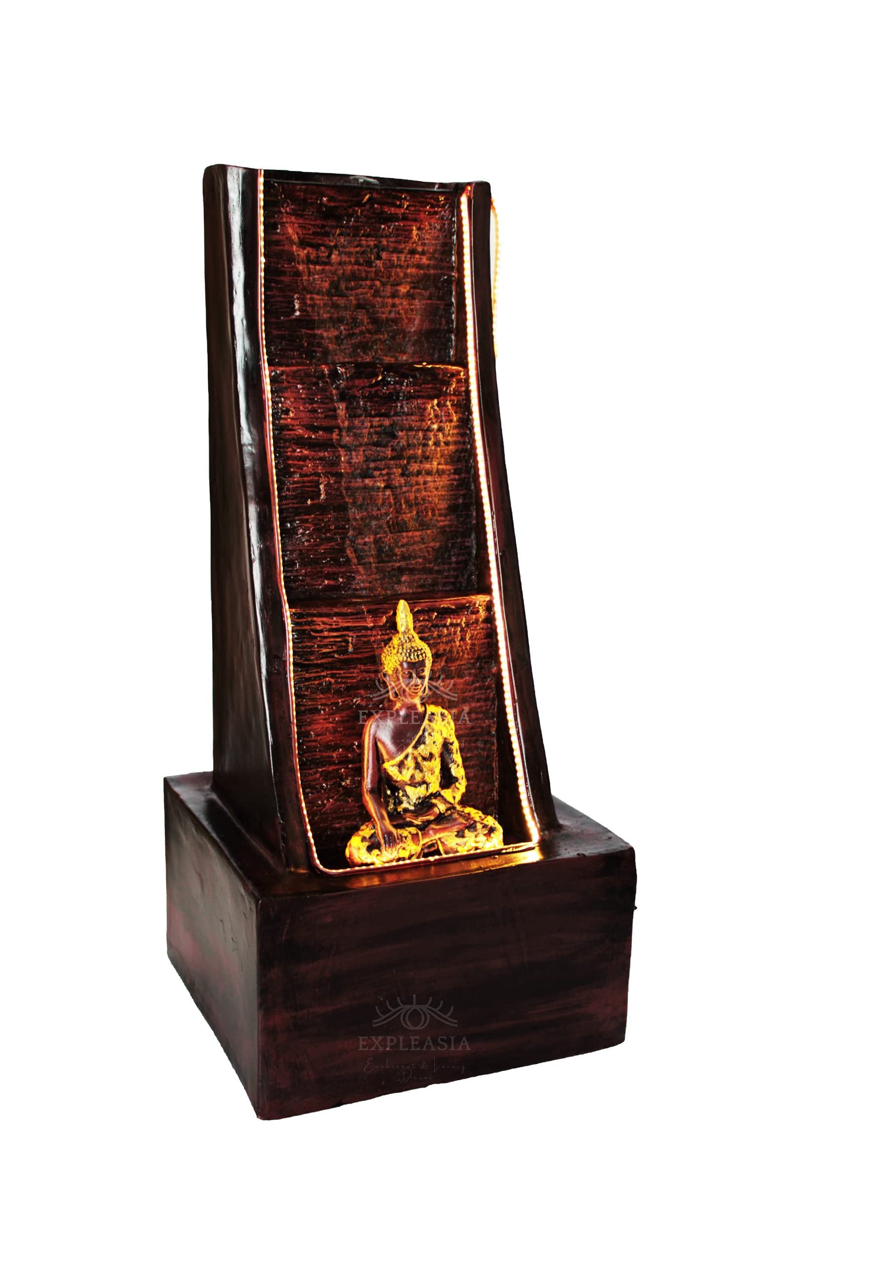 3 Step Slate Buddha Water Fountain for Home, Garden, Indoor Fountain Big Size, vastu, Buddha Water Fountain Indoor Home décor