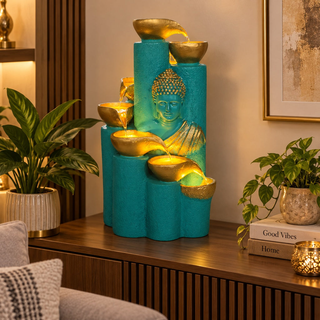 Bamboo Buddha Water Fountain – Elegant Décor for Home, Garden & Vastu