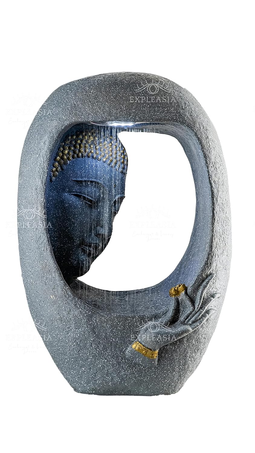 Buddha face Shower Water Fountain for Home, for Garden, Office, Commercial Spaces Indoor Fountain Big Size, Water Fountain for Home vastu, Buddha Fountain 3 feet