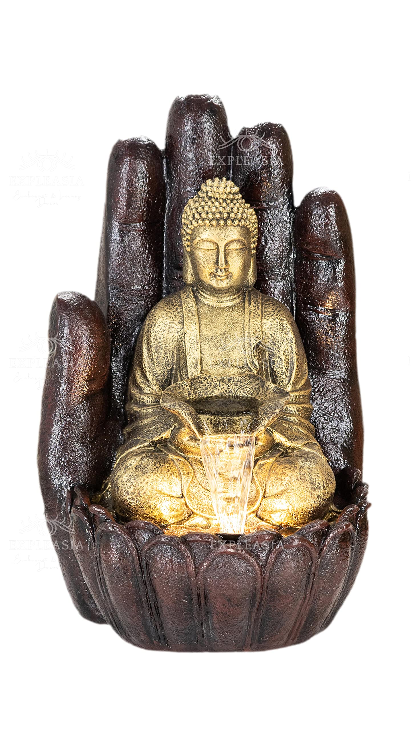 Embossed Palm Buddha Water Fountain for Home, Indoor Water Fountain Big Size, Fountain for Home vastu, Buddha Fountain 3 feet