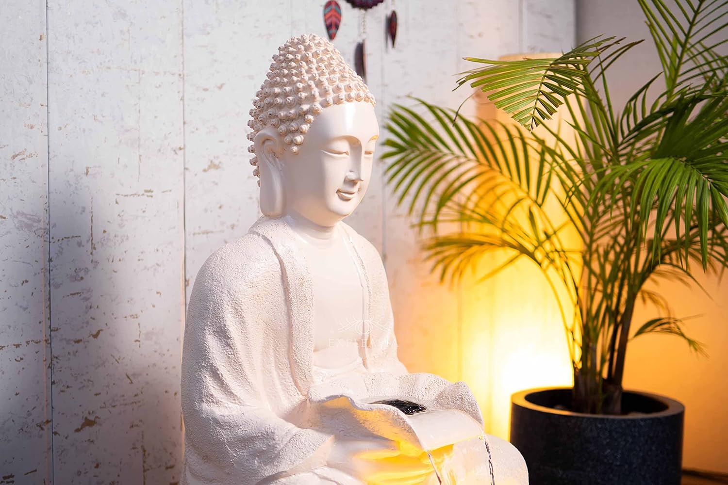 Lotus Buddha Water Fountain for Home, Indoor Fountain Big Size, for Garden, Home vastu, Buddha Fountain with electrcials Warranty, 3 feet