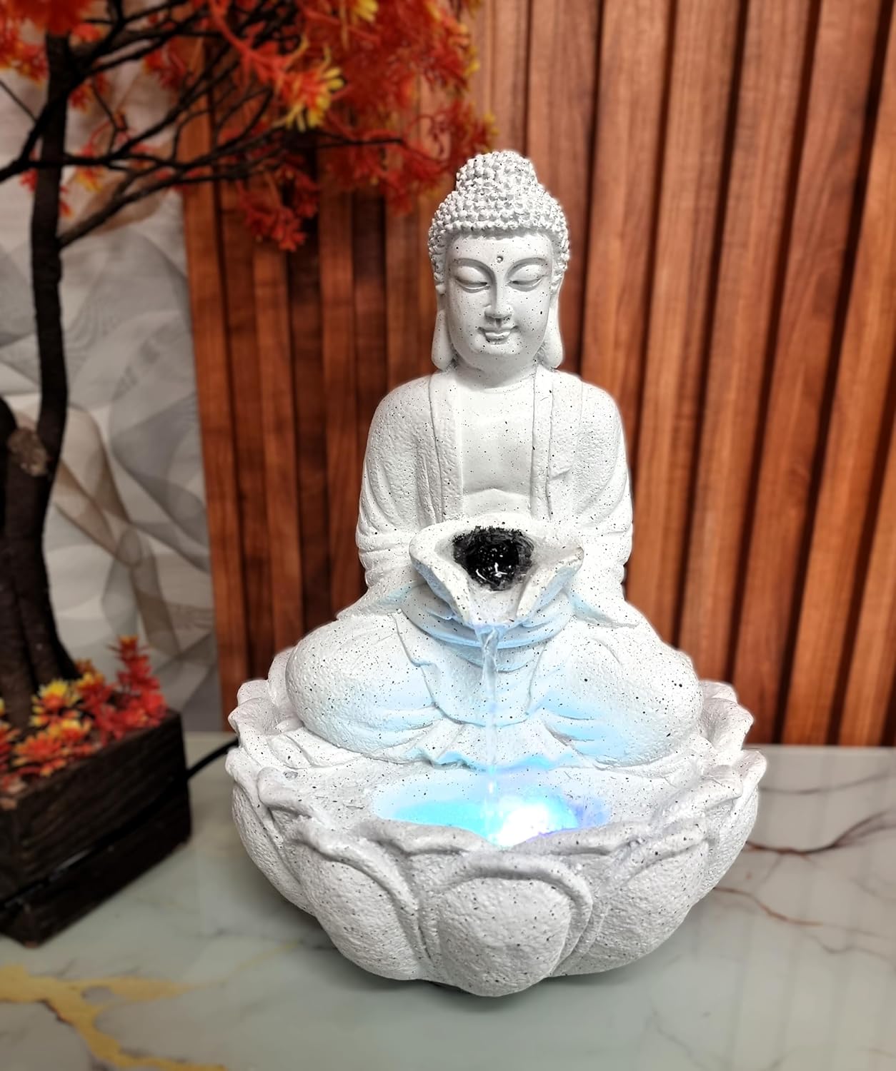 Mini Lotus Buddha Water Fountain for Table Decor |Living Room Decor| Gift Items | Home & Office Decor Item |Buddha Water Fountain