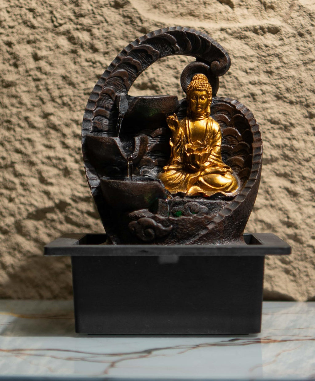 10 Inch Mini Buddha Table top Water Fountain for Home and Office | |Living Room Decor| Gift Items | Home & Office Decoration Item (